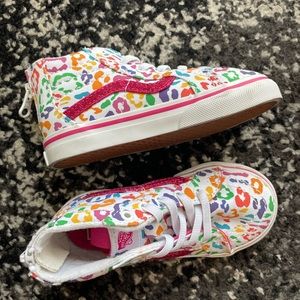 Colorful leopard print vans